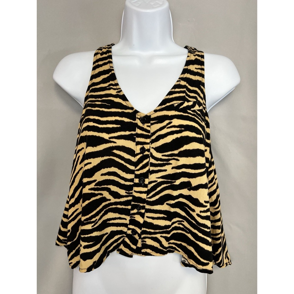 Sparkle & Fade Women's Animal Print Top Tank Blouse Sz XS